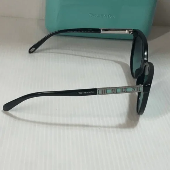 Tiffany woman's Sunglasses TF 4097 cat eye black frame blue lenses